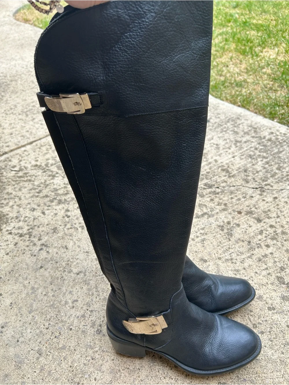 Vince Camuto Black Over-the-Knee Leather Boots